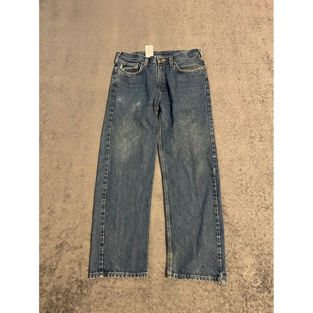 Vintage Carhartt  Relaxed Fit Jeans Mens 33x29 Dark Blue Denim Skater